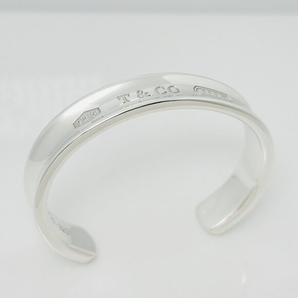Small 6" Tiffany & Co 1837 Wide Cuff Bracelet in Sterling Silver - Picture 3 of 8